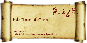 Héber Ámos névjegykártya